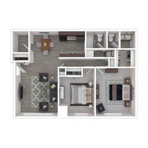 a floor plan of a 1 bedroom apartment
